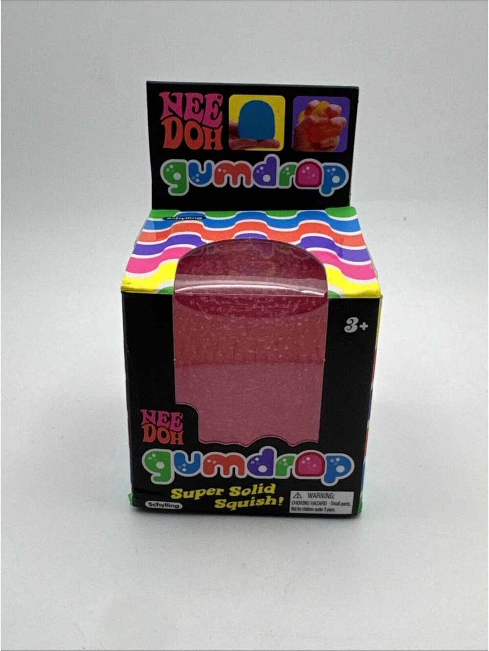 Schylling NeeDoh Gumdrop Pink 2.5" Super Solid Squish Sensory Toy NEW SEALED